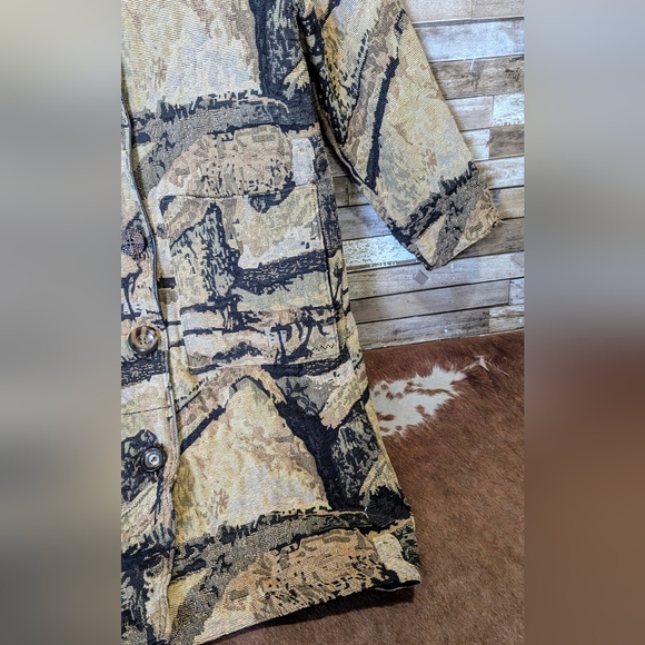 Boho Handcrafted Tapestry Jacket W 3/4 Sleeves - Picture 8 of 15